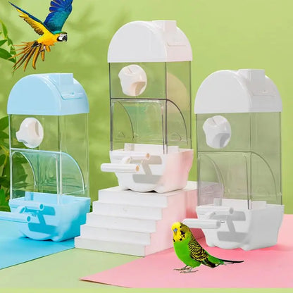 Bird Feeder/Water Dispenser House Shaped Parakeet  Large Capacity Anti Spill Food Container