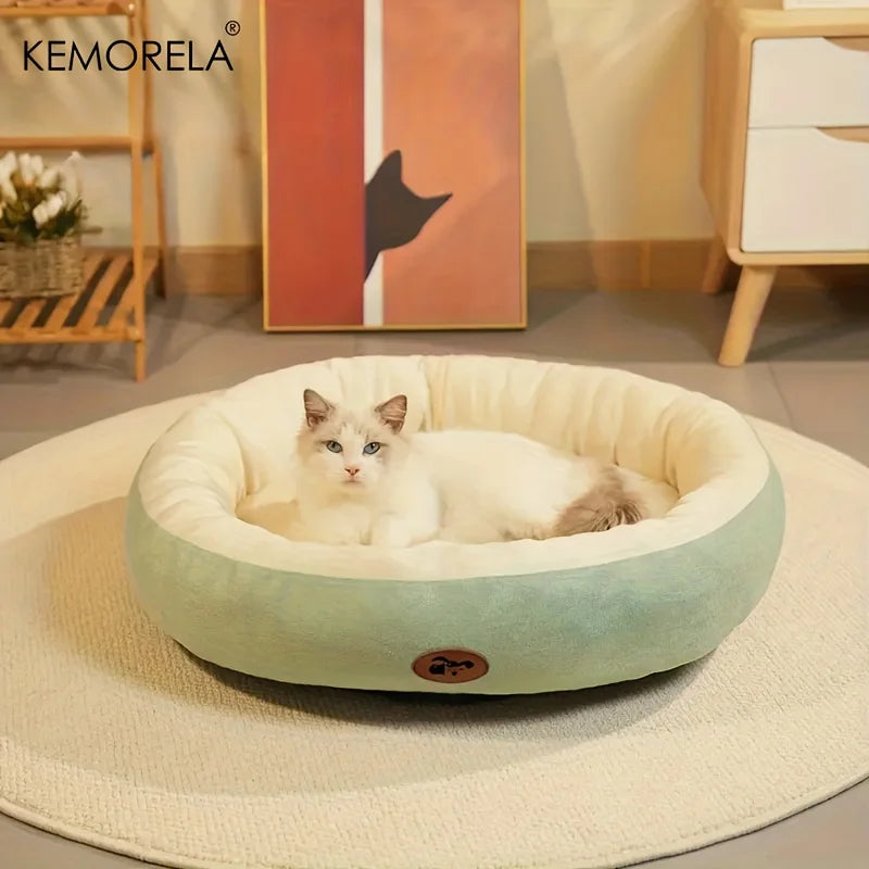 Cozy Oval Snuggle Pet Bed, Plush & Thickened