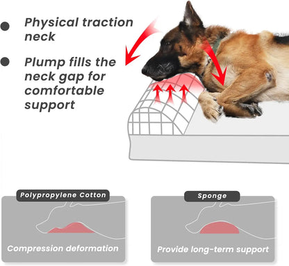 Extra Large Orthopedic Memory Foam Dog Bed with Waterproof Liner and Removable Cover, 50x36x10 Inches, Slate Grey
