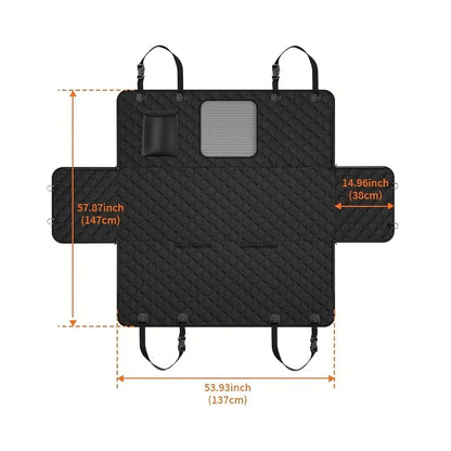 Dog Car Seat Cover With Storage Pockets, Mesh Visual Window, Waterproof Nonslip, Heavy Duty Scratchproof Backseat Seat Cover
