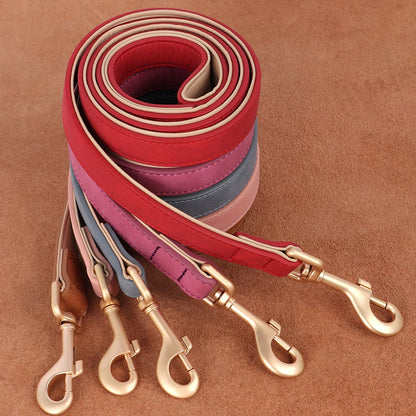 Soft Padded Dog Collar & Leash Set - Various Sizes and Colors