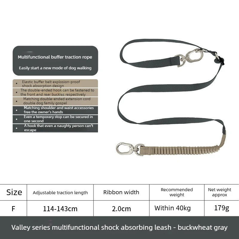 Bungee Buffer Dog Leash Set Anti-Shock - different colors