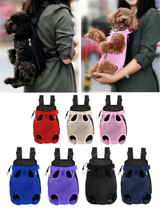 1pc Pet Chest Backpack Mesh Breathable Outdoor Cat Dog Carrier Gift
