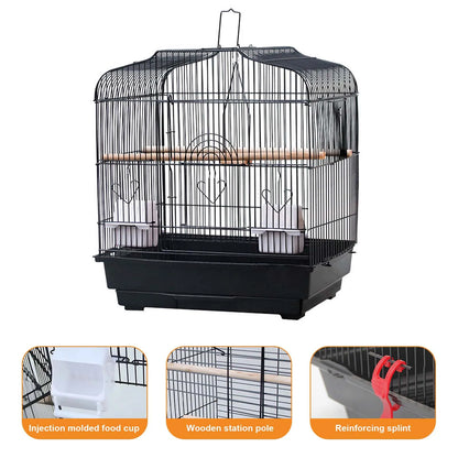 Travel Bird Cage Portable Birdcage with Handle and Perches for Small Parrots Canaries Cockatiels Lovebirds Finches Budgies Conur