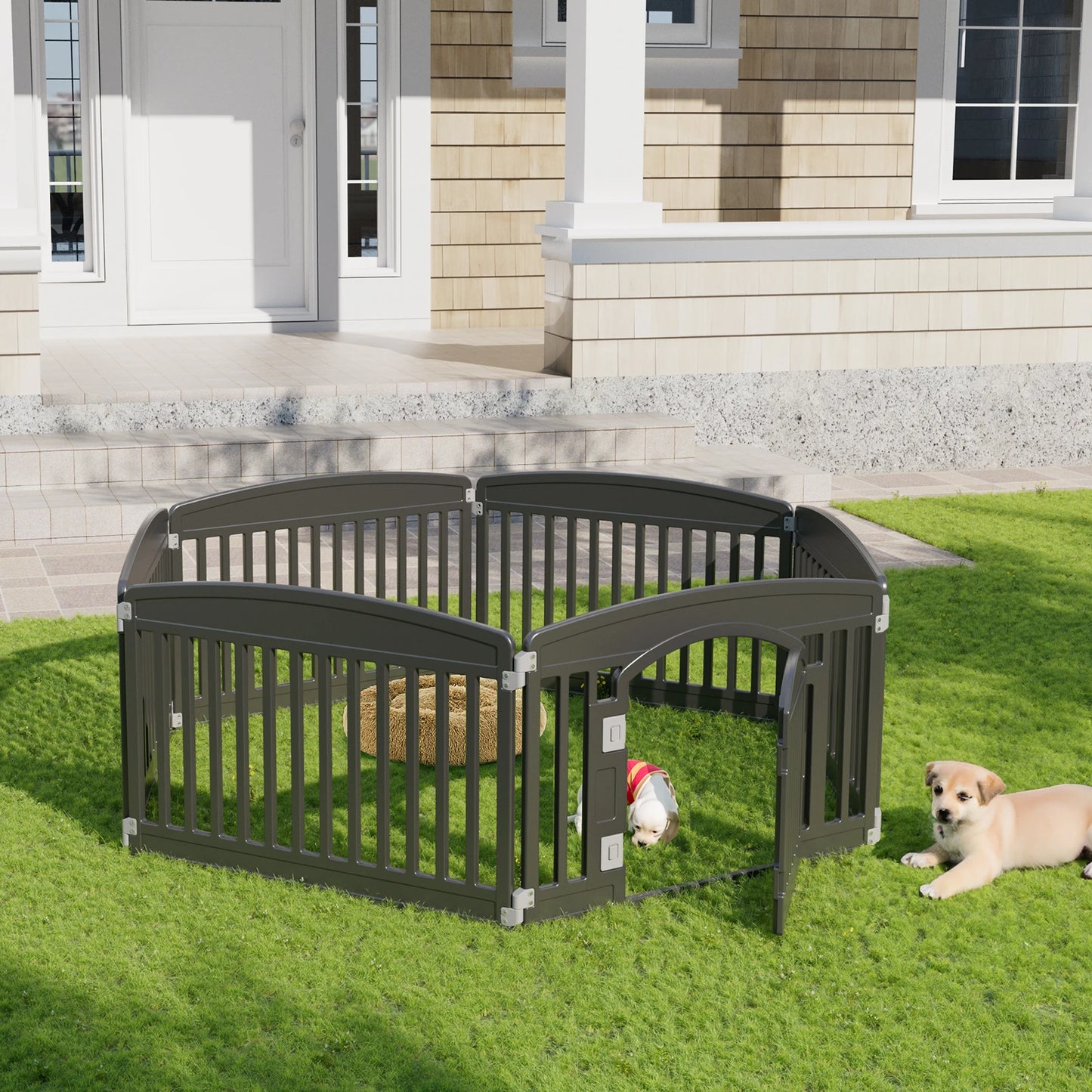 JHK Plastic Dog Playpen 6 Panel 24IN Expandable & Durable