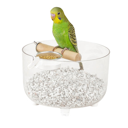 Portable Bird Training Stand with Poop Tray Adjustable Parrot Perch Platform for Cage Accessories and Rest Area