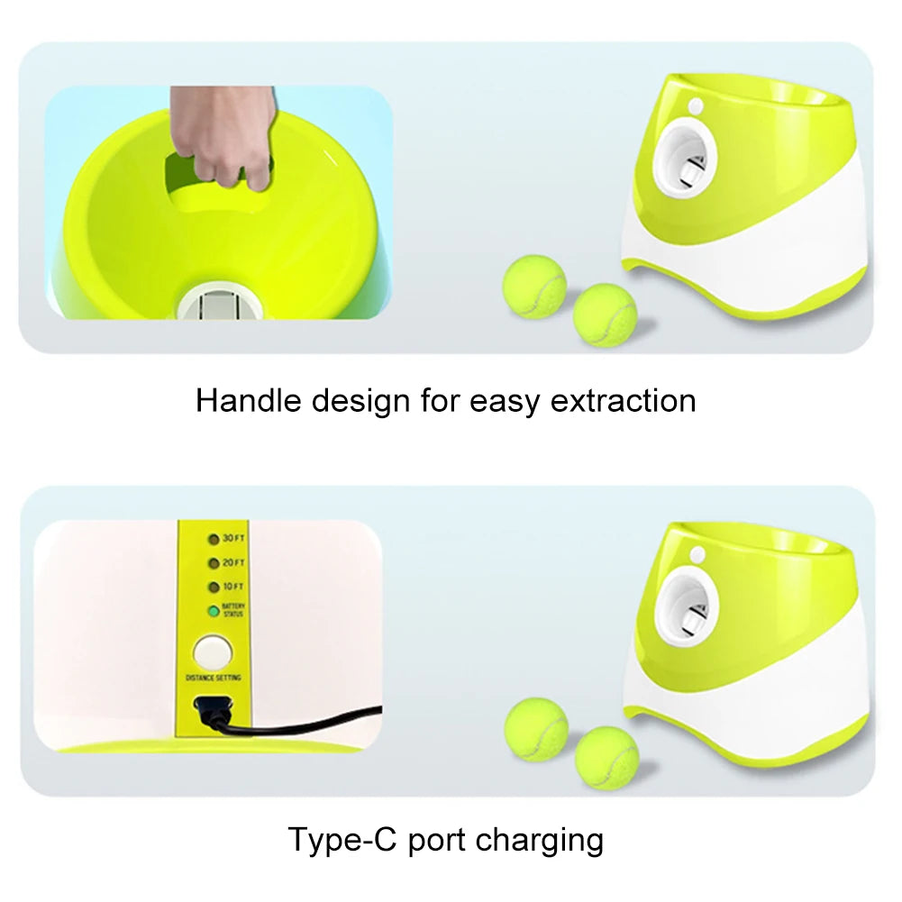 Pet Prime Automatic Dog Ball Thrower, Interactive Dog Fetch Machine with 3 Tennis Balls for Indoor/Outdoor Throwing Game