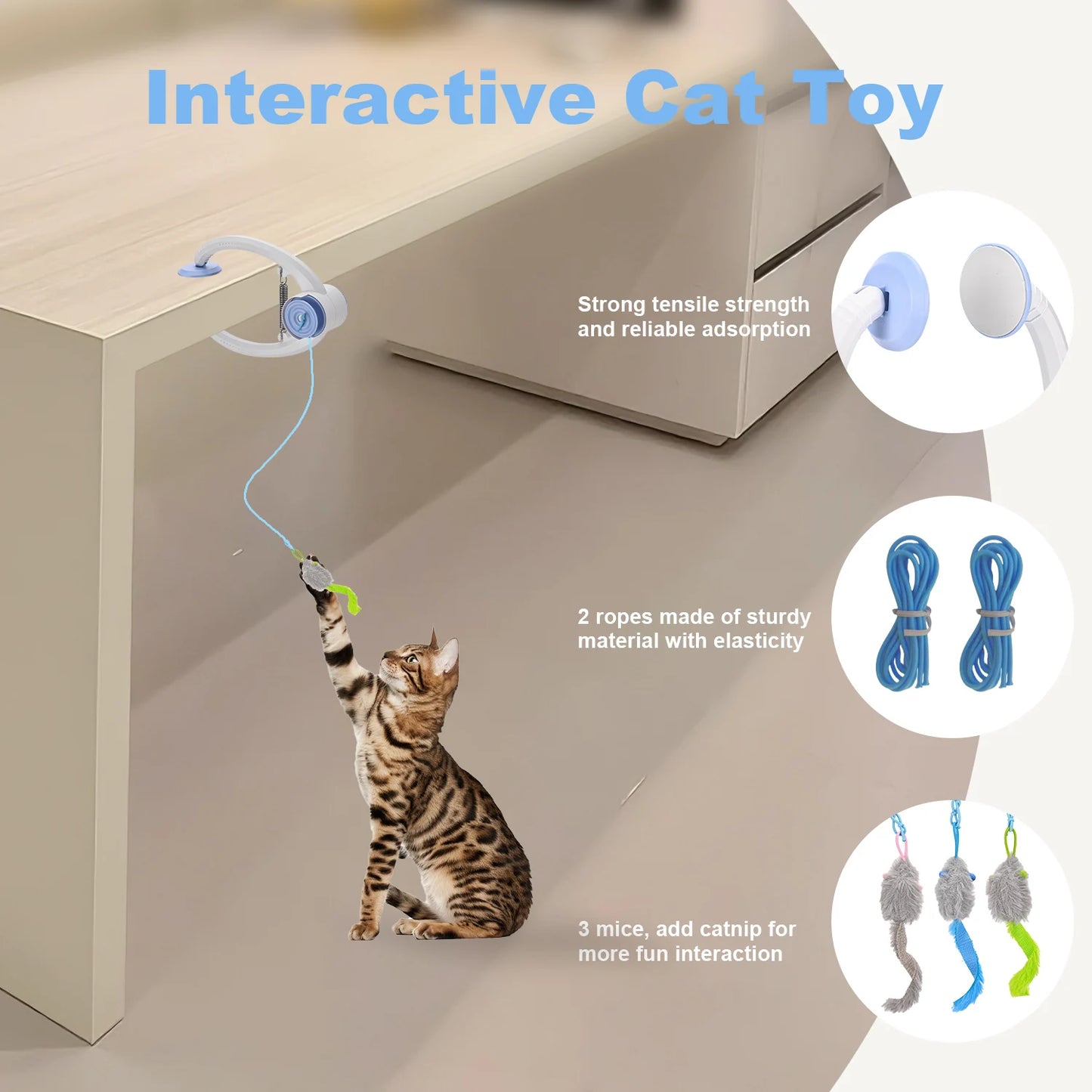 Cat Toys- Electric Door Hanging Cat Toy, Interactive, USB Rechargeable Toy