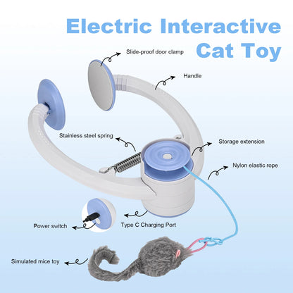 Cat Toys- Electric Door Hanging Cat Toy, Interactive, USB Rechargeable Toy