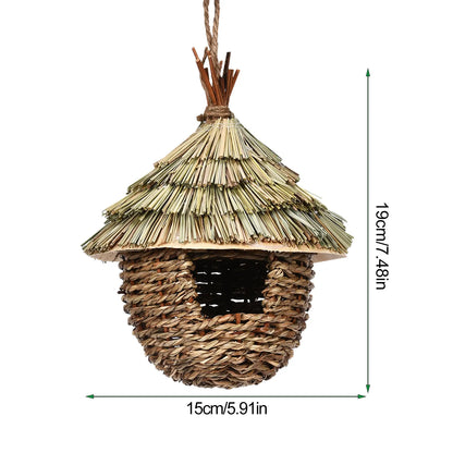 Charming Decorative Hummingbird House, Sturdy Grass Bird Huts