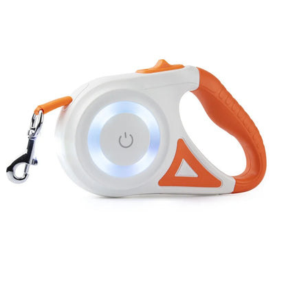 5M Automatic Retractable Dog Leash with Led Flashlight, Durable Nylon Lead for Dogs, Adjustable Walking Running Rope