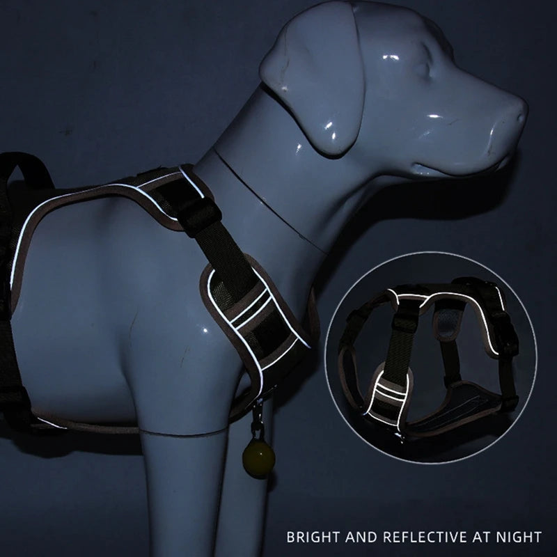 Dog Harness Reflective Medium Large Dogs Tactical Vest Big Waterproof Oxford Cloth Dog Harnesses Pet Accessories Supplies