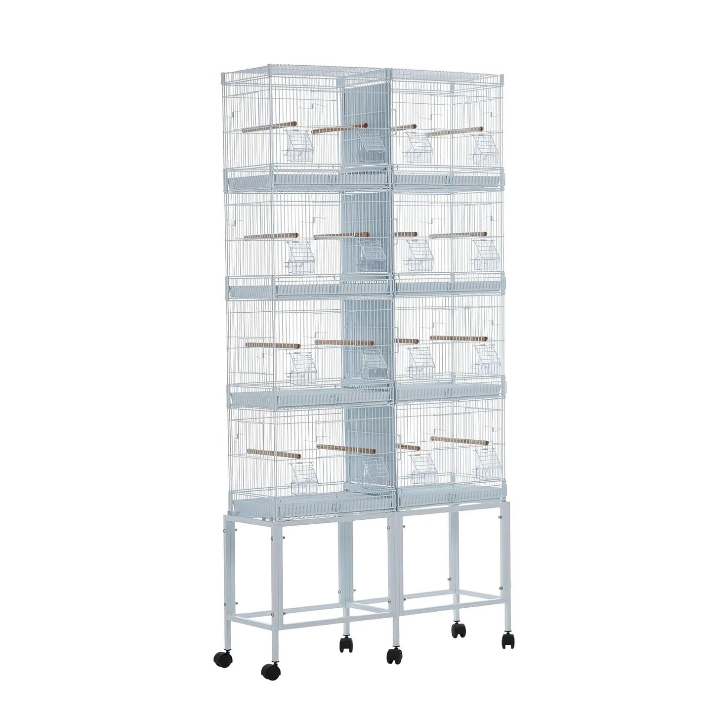 Pet Products Parrot Playstand with Wheels, Bird Cage Stand with Activity Play Center with Perches and Ladders