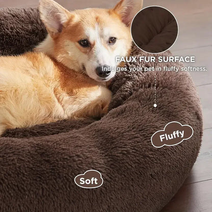 Round Dog Bed Winter-Warm Washable