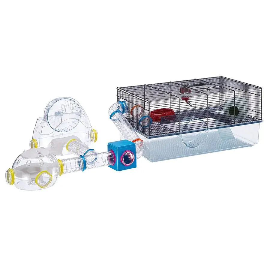 Favola Hamster Cage Includes Free Water Bottle, Exercise Wheel, Food Dish amp Hamster HideOut Large Hamster Cage Measures 23.6L