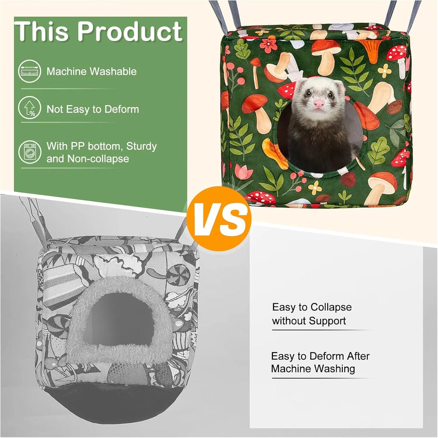 4-Pack Ferret Hammock – Washable Soft Cage Accessories for Guinea Pigs, Sugar Gliders & Small Pets