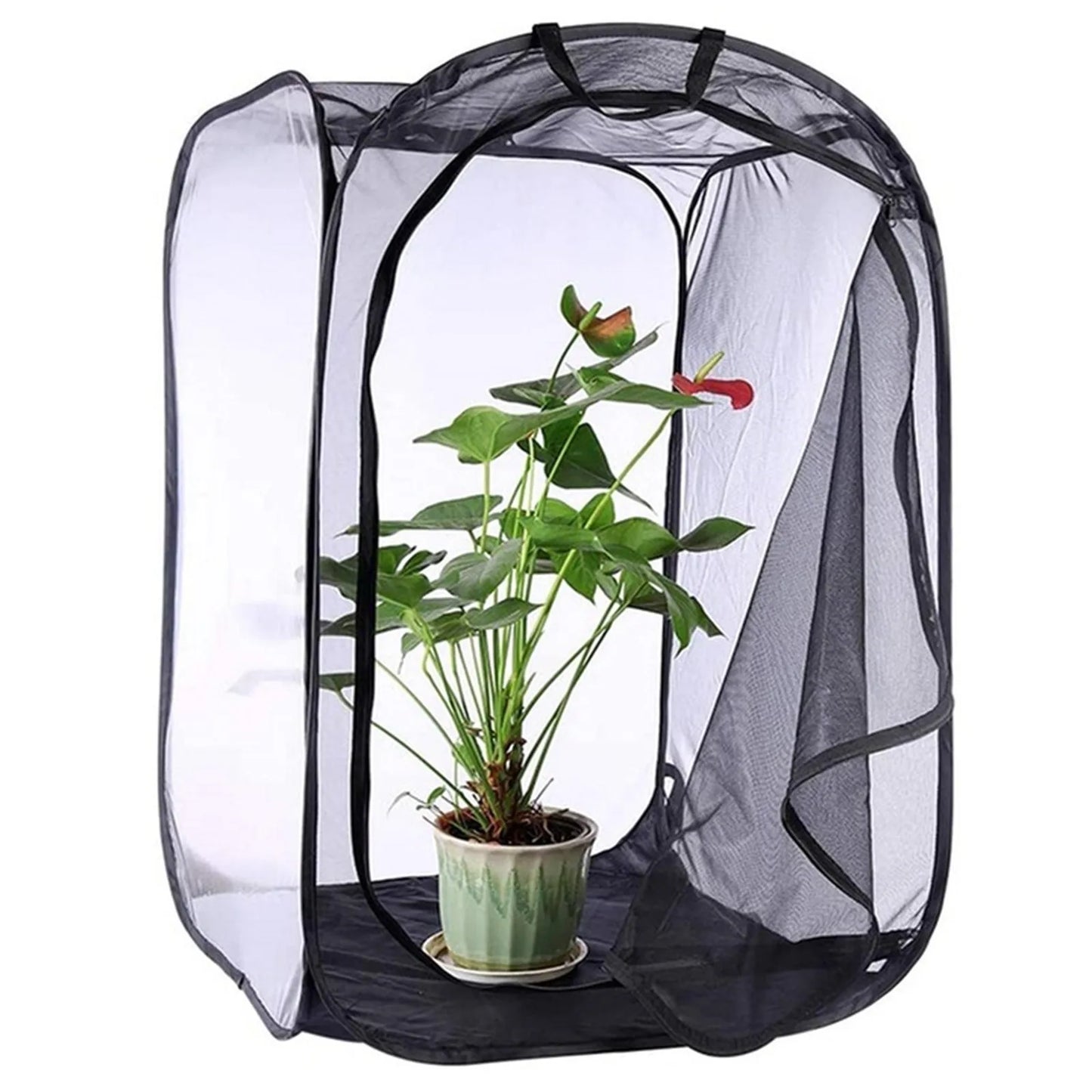 Butterfly Fly Cage Folding Bag With Handle Butterfly Habitat，Black Mesh Collapsible Foldable Ventilated Light Misquote Bits