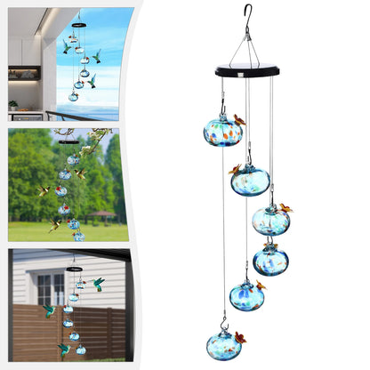 6 Glass Balls Hummingbird Feeder for Outdoor Hanging