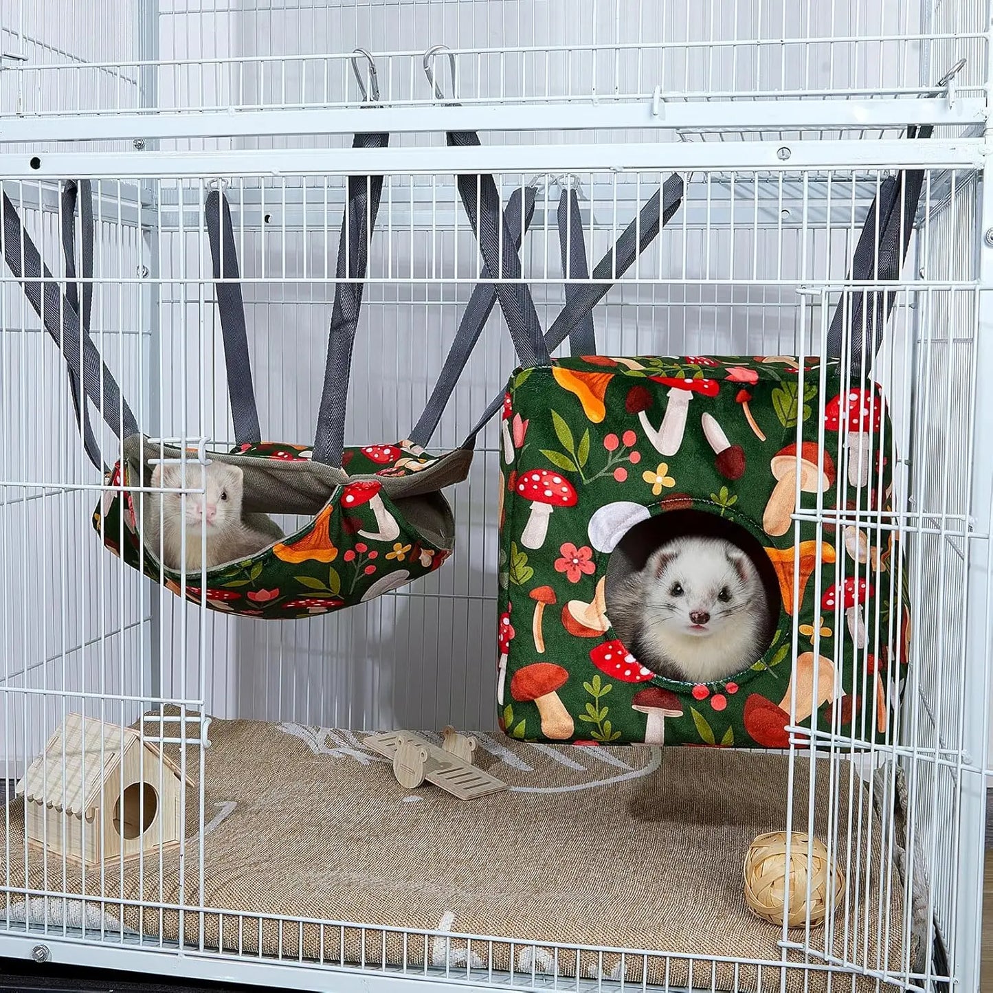 4-Pack Ferret Hammock – Washable Soft Cage Accessories for Guinea Pigs, Sugar Gliders & Small Pets