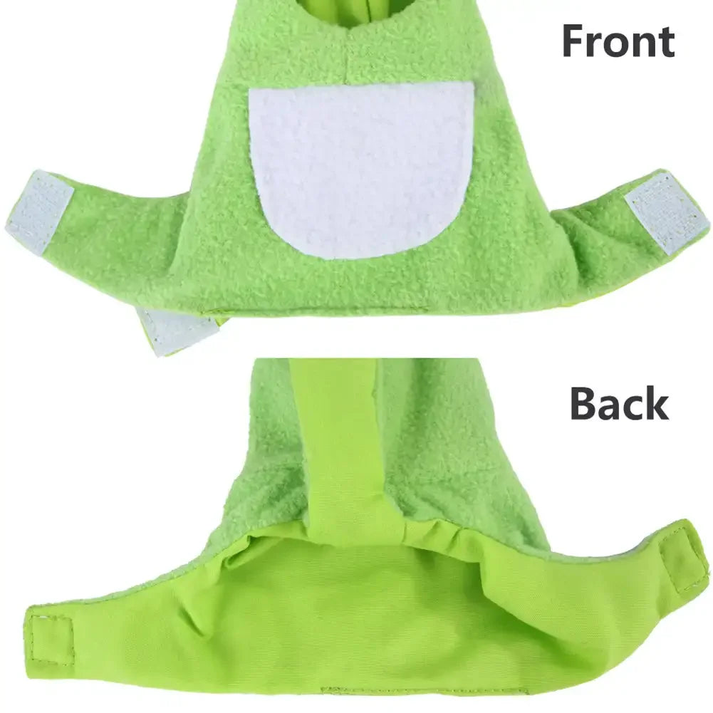 Creative Frog Shaped Birds Clothes Plush Flying Suit Parrots Costume Cosplay Outfit Winter Warm Hat Hooded Pet Bird Accessories