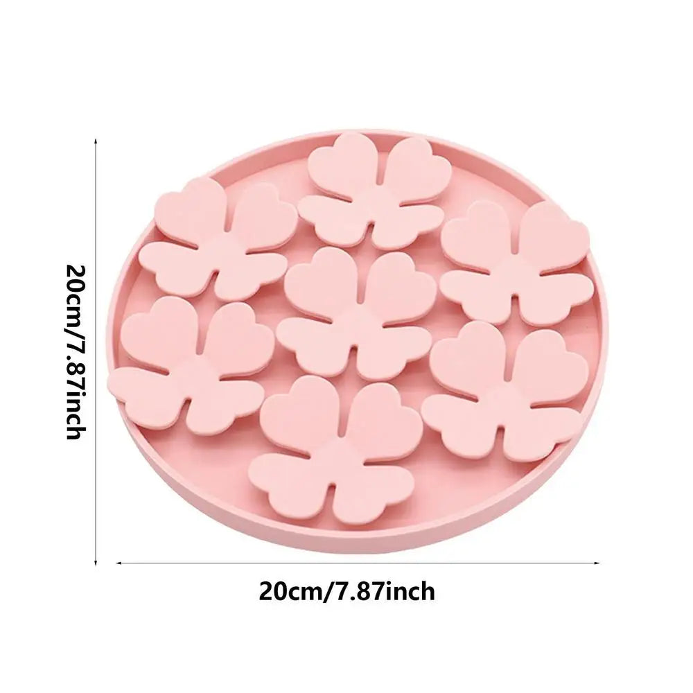 Dog Lick Pad Peanut Butter Slow Feeder Bowl Puzzle Feeder With Suction Cup Raised Flower Design
