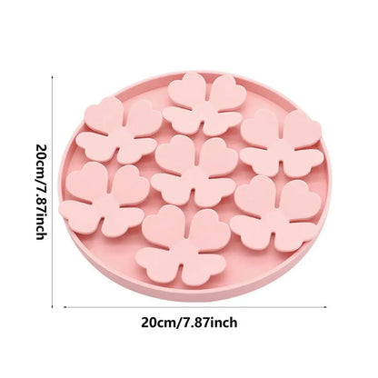 Dog Lick Pad Peanut Butter Slow Feeder Bowl Puzzle Feeder With Suction Cup Raised Flower Design