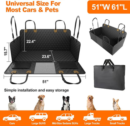 Waterproof Pet Travel Accessories Foldable Dog Car Seat  Safety Hammock Trunk Mat Car Rear Back Seat Protector