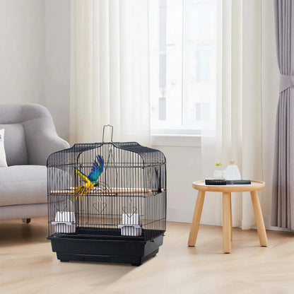 Travel Bird Cage Portable Birdcage with Handle and Perches for Small Parrots Canaries Cockatiels Lovebirds Finches Budgies Conur