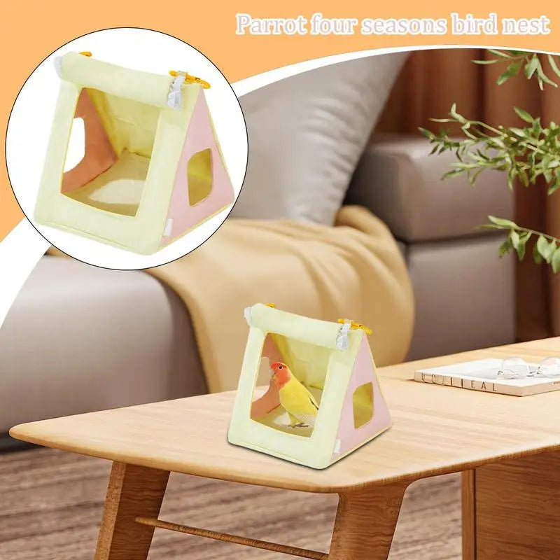 Bird Nest For Cage, Parakeet Bed, Cockatiel Hut Bird Cages Hammock