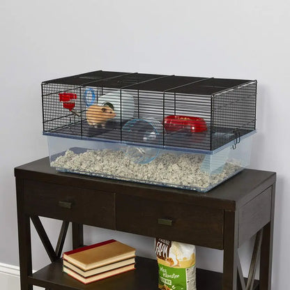 Favola Hamster Cage Includes Free Water Bottle, Exercise Wheel, Food Dish amp Hamster HideOut Large Hamster Cage Measures 23.6L