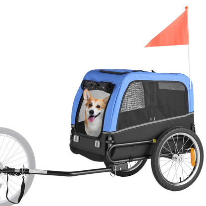 SucceBuy Dog Bike Trailer Bicycle Carrier for Small & Medium Dogs with Quick Release Wheel Universal Bicycle Coupler Flag