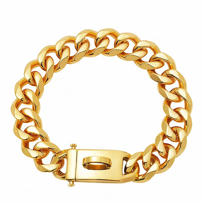 Gold Dog Collar Stainless Steel Metal Pet Choker  - different lengths