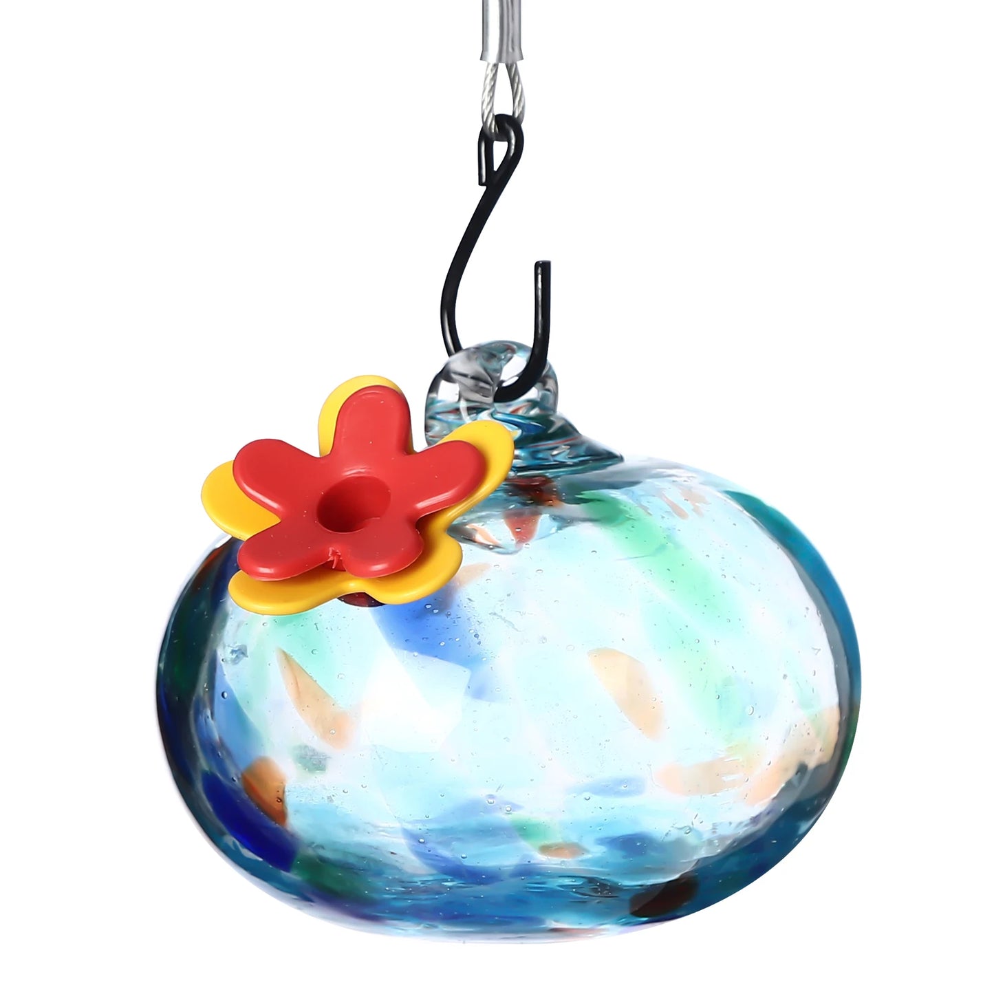 6 Glass Balls Hummingbird Feeder for Outdoor Hanging
