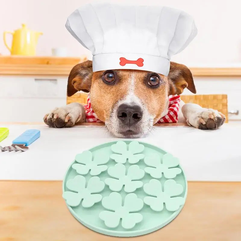 Dog Lick Pad Peanut Butter Slow Feeder Bowl Puzzle Feeder With Suction Cup Raised Flower Design