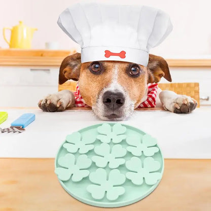 Dog Lick Pad Peanut Butter Slow Feeder Bowl Puzzle Feeder With Suction Cup Raised Flower Design