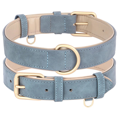 Soft Padded Dog Collar & Leash Set - Various Sizes and Colors