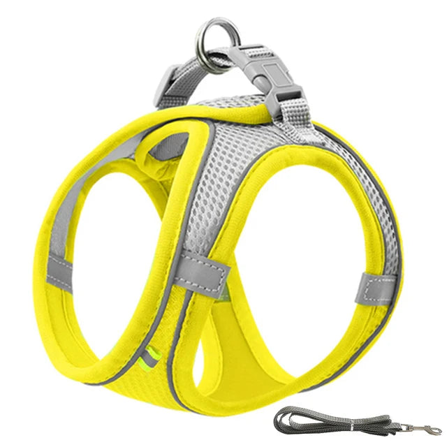 Dog Harness Clothes Vest Chest Cat Collars Rope Small Dogs Reflective Breathable Adjustable Outdoor Walking Dog Accessories