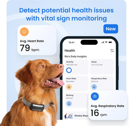 Smart GPS Dog Tracker with Live Tracking, Health Monitoring, and Virtual Fence for Pet Safety