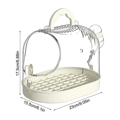 Bird Transport Cage Breathable Bird Carrier Travel Bag Take-Out Transparent Cage Breathable Parrot Cage with Escape-Proof Buckle