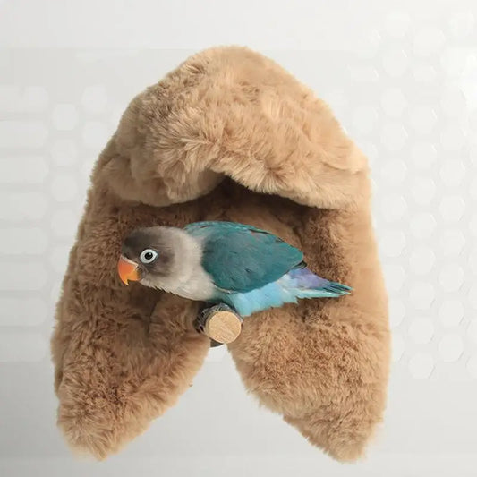 Warm Bird Hammock Shawl Soft Plush Nest, for Corners, Parrot Blanket Pet Hanging Tent Cage Decoration Windproof
