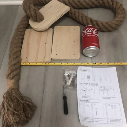 Weysat Cat Tree with 2 x 59.1 Inch Climbing Rope, Wall Mounted Cat Climbing Tower with Scratching Post Kitten Rope Ladder