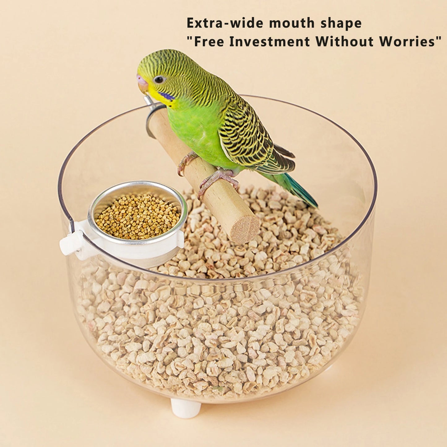 Portable Bird Training Stand with Poop Tray Adjustable Parrot Perch Platform for Cage Accessories and Rest Area