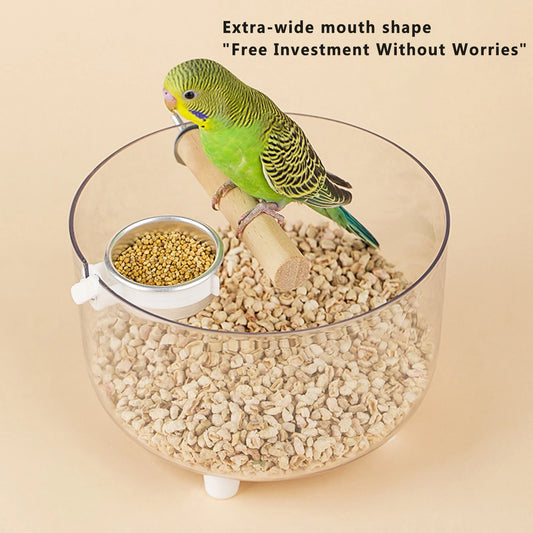 Portable Bird Training Stand with Poop Tray Adjustable Parrot Perch Platform for Cage Accessories and Rest Area