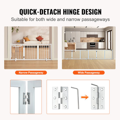 Success Free Standing Dog/Pet Gate, 3 Panels Foldable Pet Gate for Narrow Passageways, Expandable Barrier