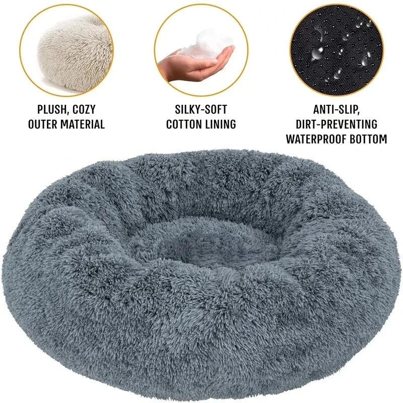 Round Dog Bed Winter-Warm Washable