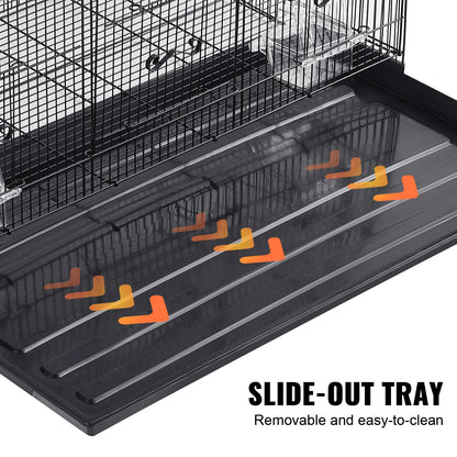 SucceBuy 30inch Pet Bird Cage, Metal Large Parakeet Cage with Rolling Stand Tray for Cockatiels Parrot Budgies Lovebird Canaries