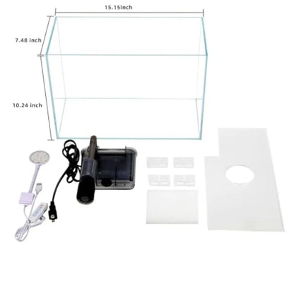 5 Gallon Glass Small Fish Tank with Filter Light and Lid Betta Aquarium Starter Kit