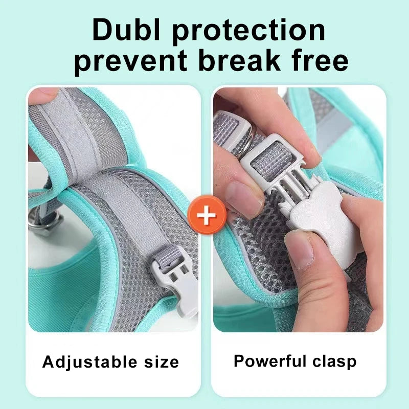 Dog Harness Clothes Vest Chest Cat Collars Rope Small Dogs Reflective Breathable Adjustable Outdoor Walking Dog Accessories