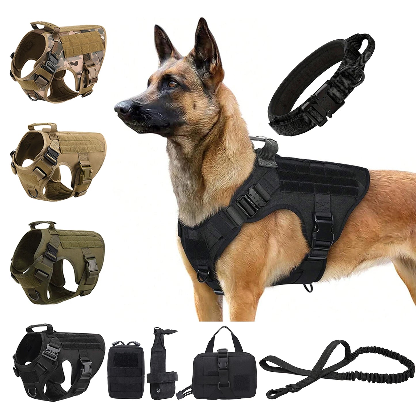 Tactical Dog Harness Collar & Leash