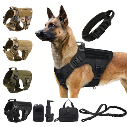 Tactical Dog Harness Collar & Leash